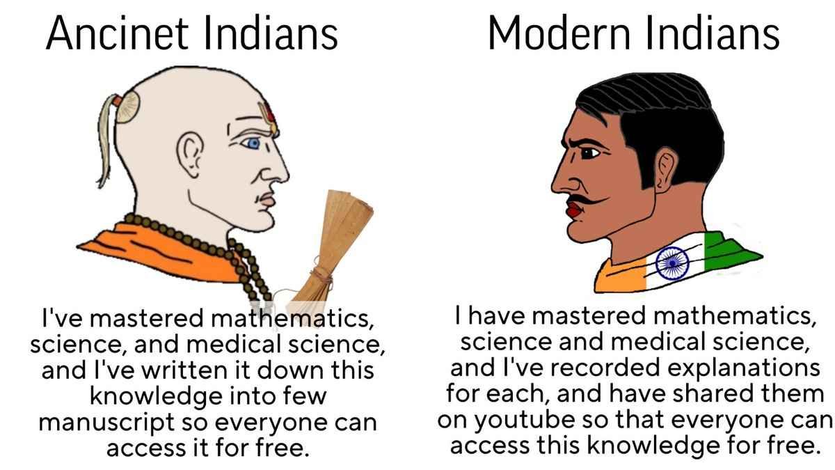Comparison of Ancient and Modern Indians sharing knowledge - Ancient Indians wrote manuscripts while Modern Indians share on YouTube